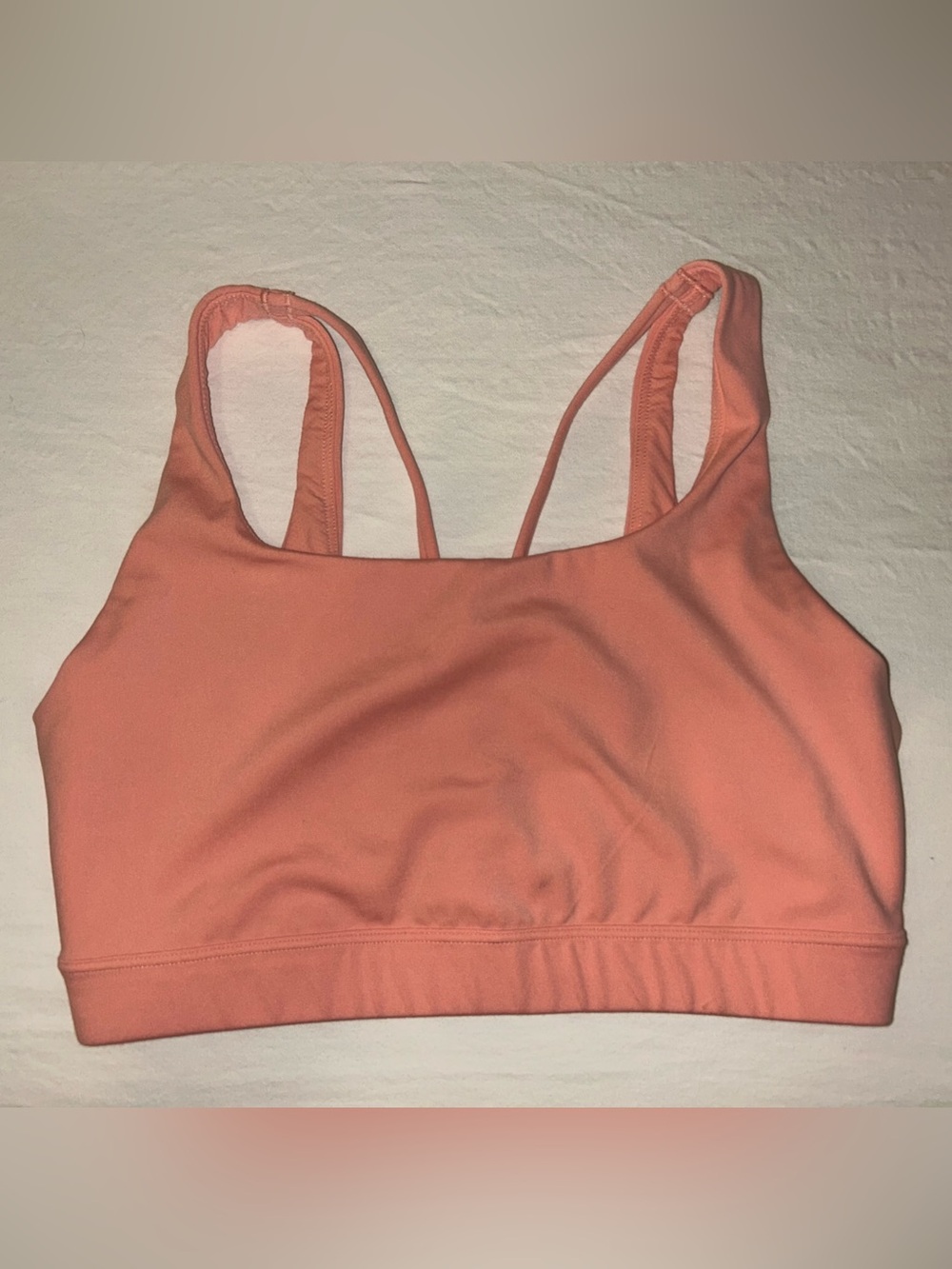 Athleta Coral Peach Double-Strap Sports Bralette